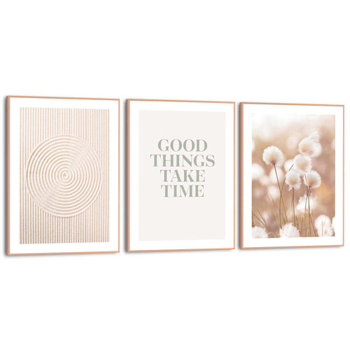Reinders Timeless Growth schilderijen set -  beige - slaapkamer - 40x30cm