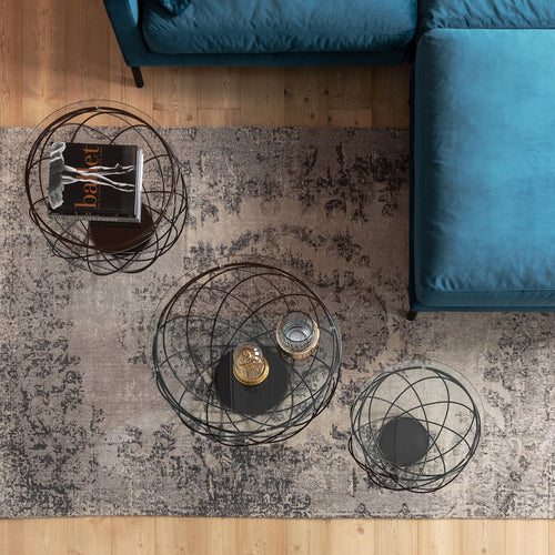 Kare Design Vloerkleed Kelim Pop grijs 240x170cm