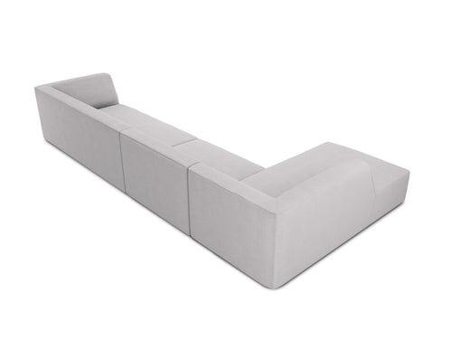 Micadoni linker hoekbank Ruby 5-zits, structurele stof, lichtgrijs - 180x366x69cm