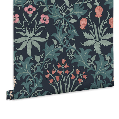 William Morris at Home Vliesbehang - Celandine Midnight