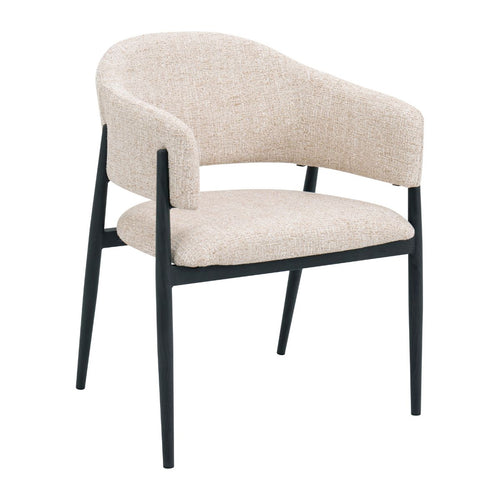 DÉJA Living Eetkamerstoel Dénia - Beige/Zwart Stof - Set van 2 - vtwonen shop