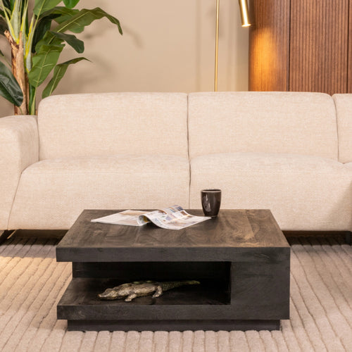 LABEL51 Salontafel Square - Zwart Mangohout - 80x80x30cm - vtwonen shop