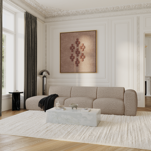 Sia Home - Rechte bank MYRA - Bouclette stof - Mol - 310cm - vtwonen shop