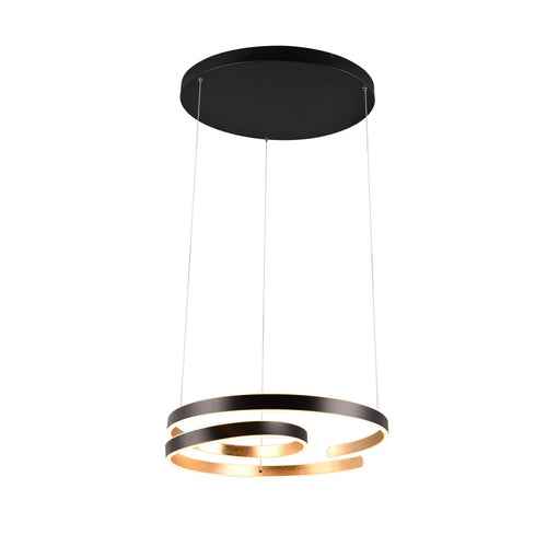 Trio Leuchten hanglamp Marnie - 1 lichts - 65  x 150   cm - zwart goud - vtwonen shop