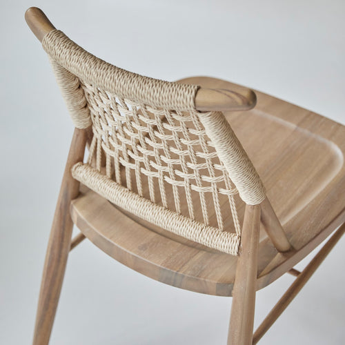 Tikamoon Set van 2 stoelen in massief acacia met vlechtwerk - Naturel