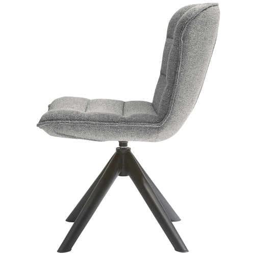 WOOOD draaibare eetkamerstoelen Nika - Polyester - Grijs - Set van 2 - vtwonen shop