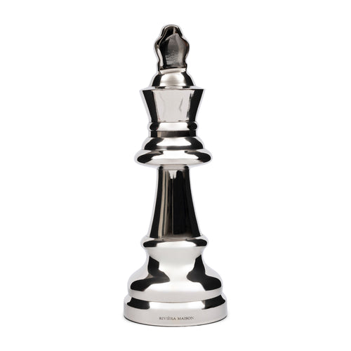 Rivièra Maison Chess Play King Statue - Aluminium - Zilver - vtwonen shop