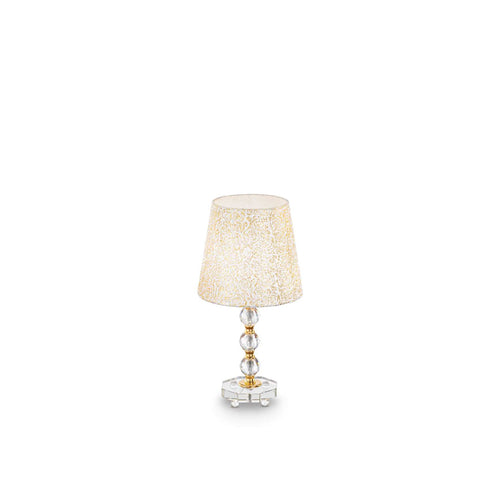 Ideal Lux Queen - 1 Lichte medium tafellamp goud met glazen decoratie, E27