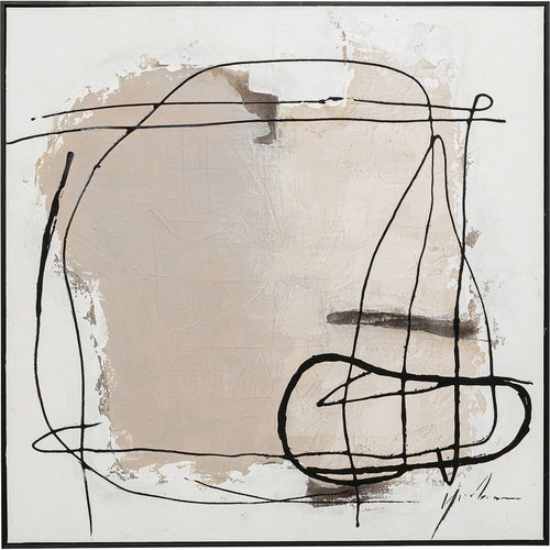 Kare Design Schilderij Frame Dust 100x100cm grijs - vtwonen shop