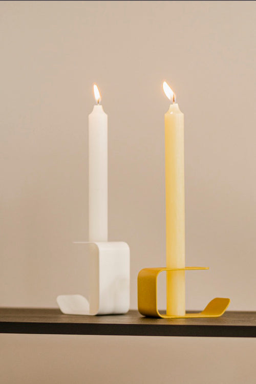 noo.ma FLEC kaarsenhouder - low - Gold Green - vtwonen shop