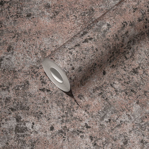 Livingwalls behang stenen muur bronze, zwart en zilver - 53 cm x 10.05 m - AS-391102 - vtwonen shop