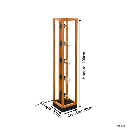 EGLO vloerlamp Blackcrown 1 - e27 - 100 cm - zwart/bruin - vtwonen shop
