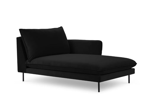 Cosmopolitan Design rechter chaise longue Vienna flueel, zwart - 170x110x95cm