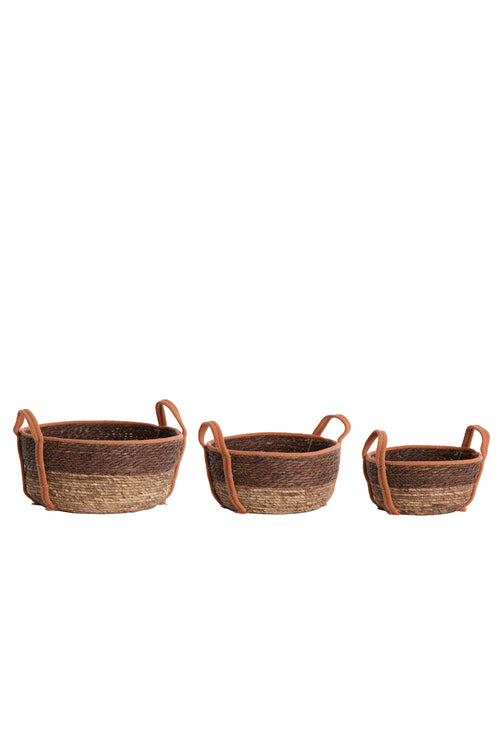 Light & Living mand KINSALE - Ø33x23cm - bruin - Set van 3 - vtwonen shop