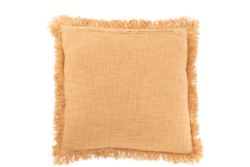 J-Line kussen Franje - katoen/fluweel - oker - vtwonen shop