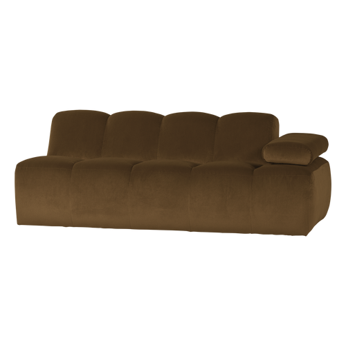 WOOOD 2-zits bank arm rechts Mojo - Velvet - Honinggeel - 74x204x97