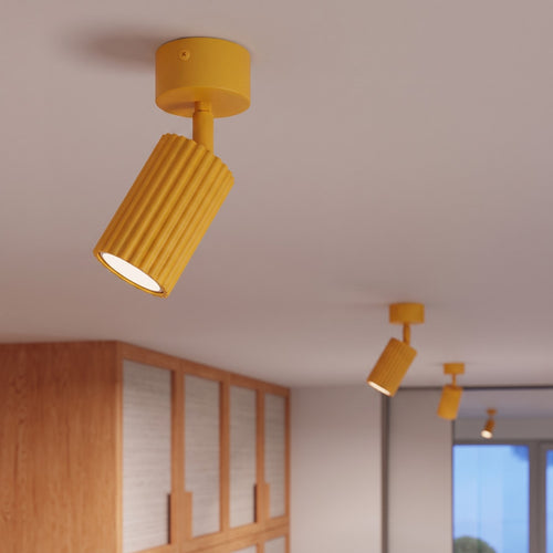 Sollux Lighting Plafondlamp KARBON 1 geel - 7x7x18cm