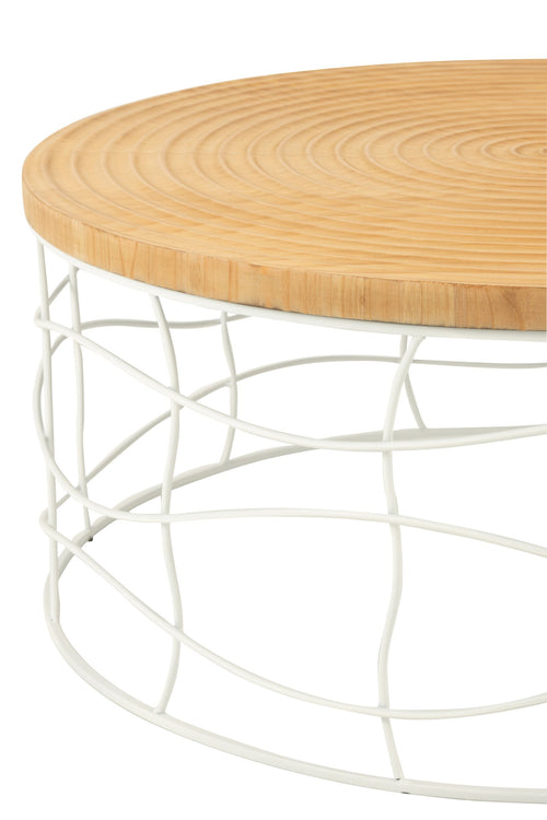 J-Line salontafel - ijzer/hout - naturel/wit
