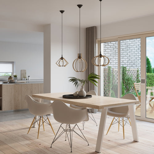 Sollux Lighting Hanglamp ARANCIA natuurlijk hout - 28x17x100cm
