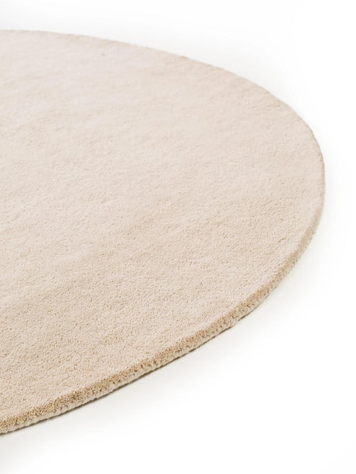 benuta wollen vloerkleed Bent - crème - ø 150 cm