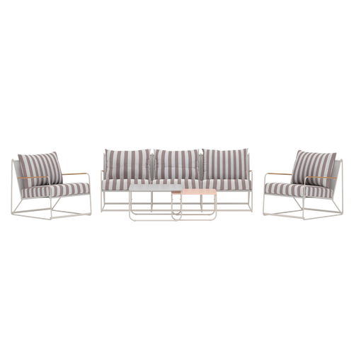 Nest outdoor Paolo 4 delige tuin loungeset beige/wit