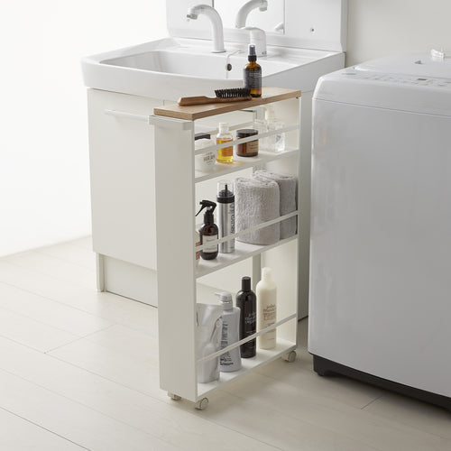 Yamazaki Smalle Trolley voor Keuken of Badkamer - Tower - Wit