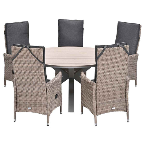 Garden Impressions tuinset Collin - Tulli - vintage willow - Ø148x75 cm - 6-delig