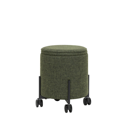 Hübsch poef Contain - acryl/polyester/staal - ø42xh46cm