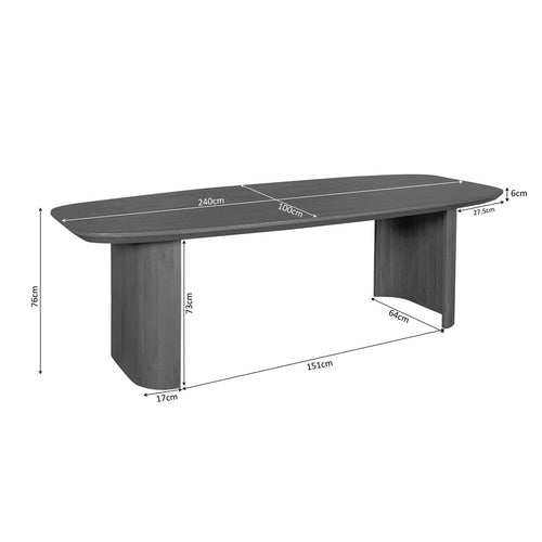 StarFurn Eettafel Maré - Bruin Hout - 240x100x76cm