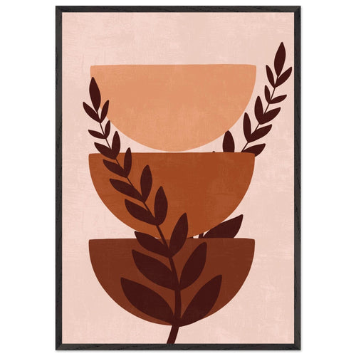 Artfulprints Poster met Lijst Boho – Warm composition   - 70x100 cm - Meerkleurig