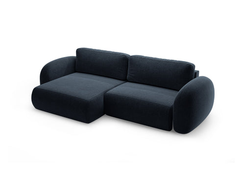Cosmopolitan Design Omkeerbare converteerbare hoekbank met opbergdoos Tonale 4-zits, chenille marineblauw - 149x262x88cm