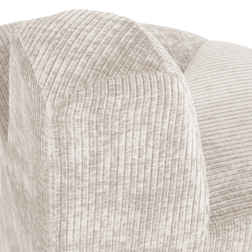 WOOOD eetbank hoek rond rugleuning Mojo - Ribstof - Ecru - 83x100x74
