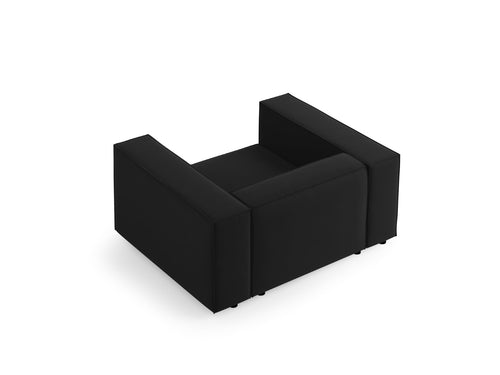 Cosmopolitan Design Fauteuil Arendal flueel, zwart - 102x124x70cm