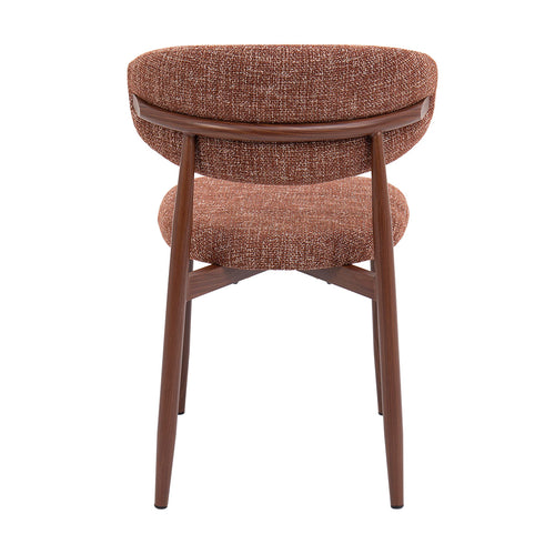 Giga Meubel Eetkamerstoel Alexia - Rood/Walnoot - 52x56x77cm - Set van 2