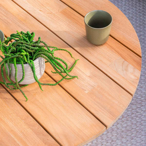 4 Seasons loungetafel Cosmic antraciet - teak - Ø65 cm - vtwonen shop