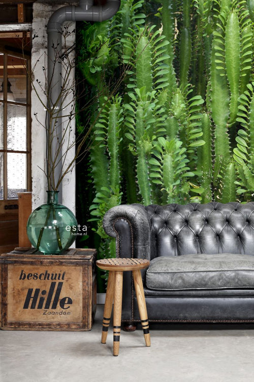 ESTAhome fotobehang tropische jungle cactus wand tropisch junglegroen - 186 x 279 cm - 158830 - vtwonen shop