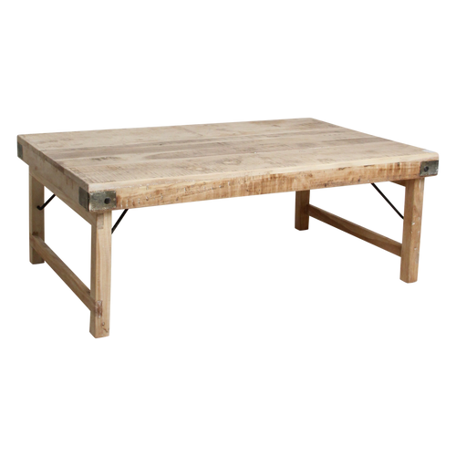 Raw Materials salontafel Limewash - inklapbaar - FSC gerecycled hout - 120x75x45 cm
