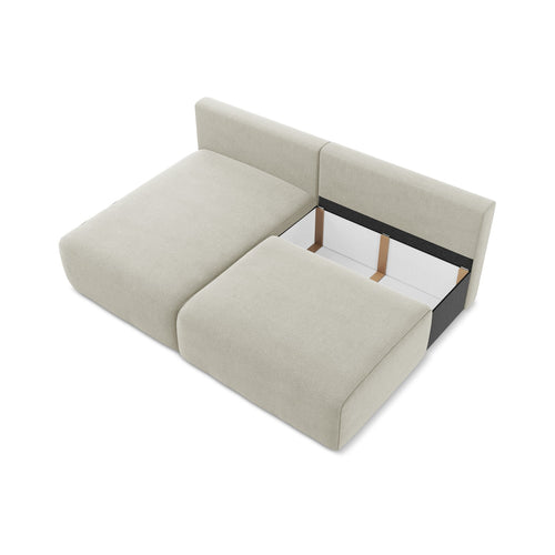 LaMiaSofa hoekbank links Ostia - textuurstof - lichtbeige - 210x149x79