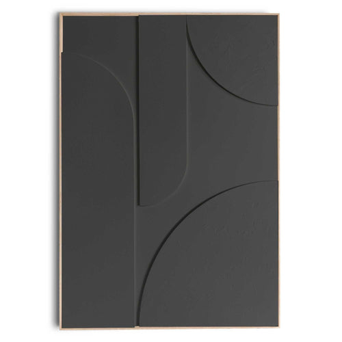 Reinders Saturn Charcoal schilderij 3d art -  zwart - woonkamer - 100x70cm