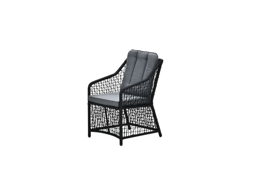 Vasto dining fauteuil - rope black - mystic grey