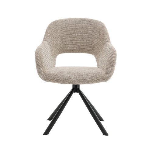 DÉJA Living Eetkamerstoel Livia - Taupe - Draaibaar - Set van 2 - vtwonen shop