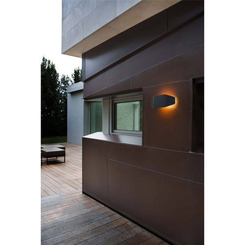 Faro Future - 1 Licht Wandlamp Buiten Donkergrijs IP44, E27