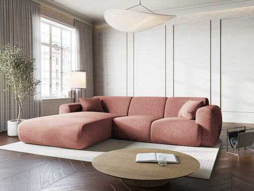 Cosmopolitan Design linker hoekbank Nolio 4-zits, chenille, roze - 170x260x72cm