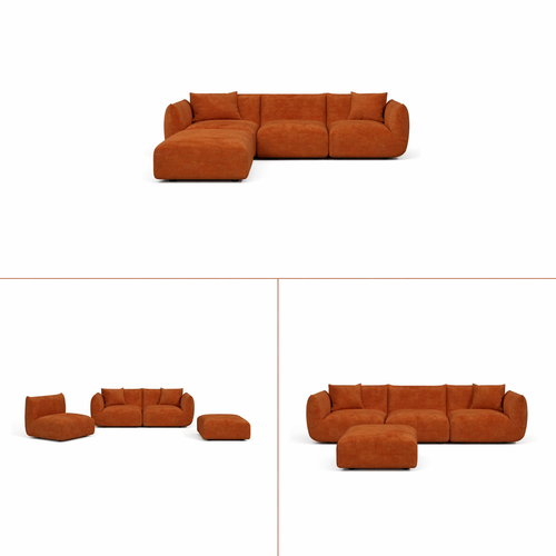 Sia Home - Modulaire hoekbank NOOMA - chenillefluweel  313cm