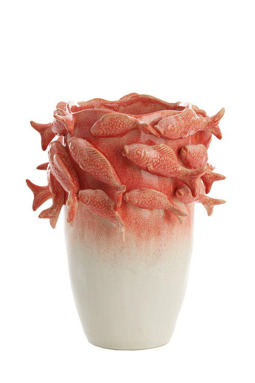 Light & Living vaas FISH - 29x28x36.5cm - rood - vtwonen shop
