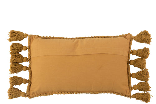 J-Line kussen Kwast Rechthoek - katoen - oker - vtwonen shop