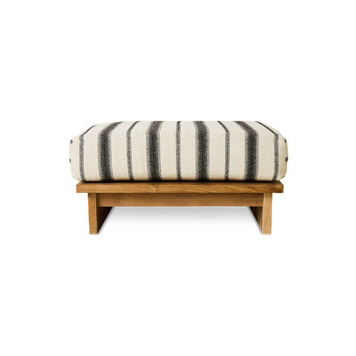 HKLIVING Outdoor hocker – teak – chalkstripe - vtwonen shop
