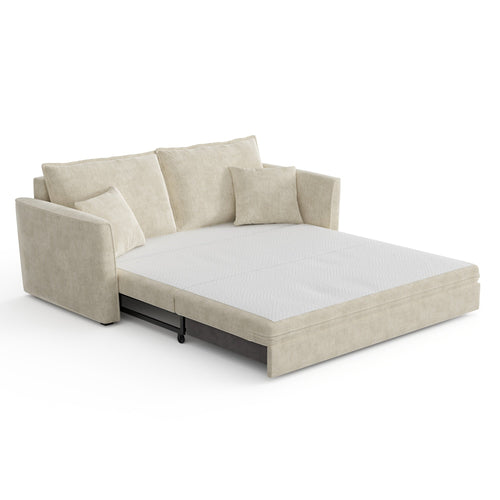 Sia Home - Slaapbank LUXO - zacht aanvoelende geweven stof crème 180cm