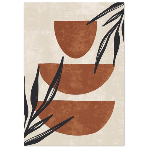 Artfulprints Poster Boho – Stacked serenity   - A4 21x29.7 cm - Bruin