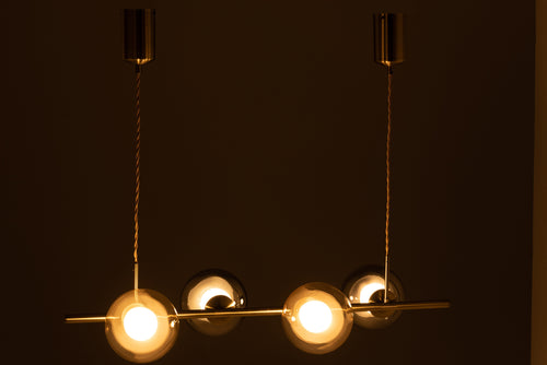 J-Line hanglamp Yuks 4 Lampen - staal - goud - vtwonen shop